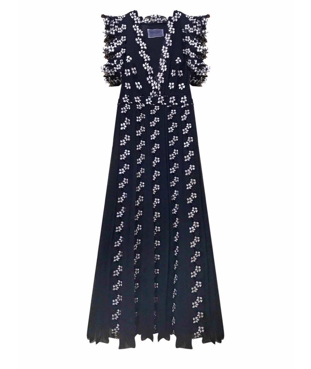 GIAMBATTISTA VALLI Черное шифоновое вечернее платье, фото 1
