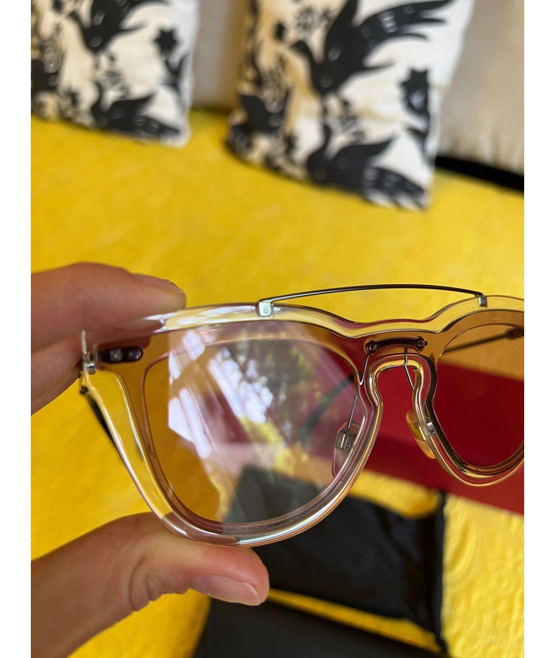 VALENTINO Розовые металлические солнцезащитные очки, фото 5