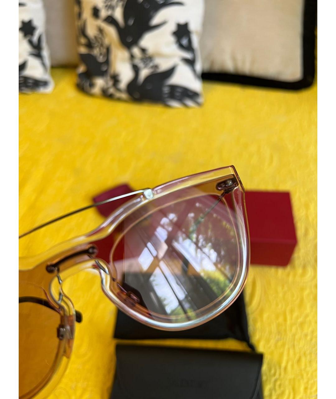 VALENTINO Розовые металлические солнцезащитные очки, фото 6