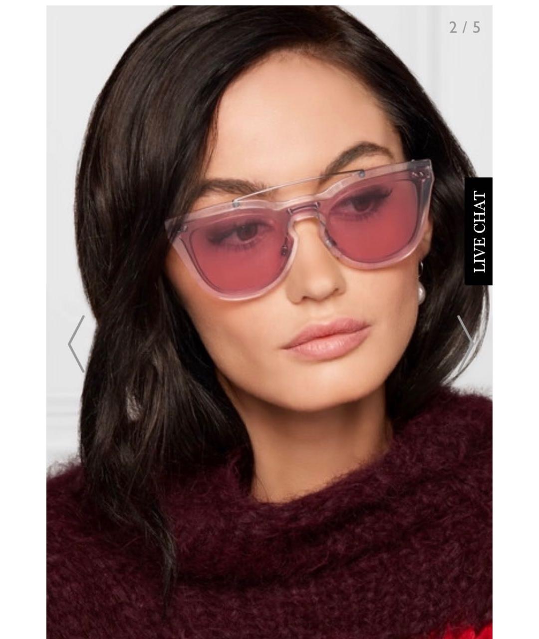 VALENTINO Розовые металлические солнцезащитные очки, фото 4