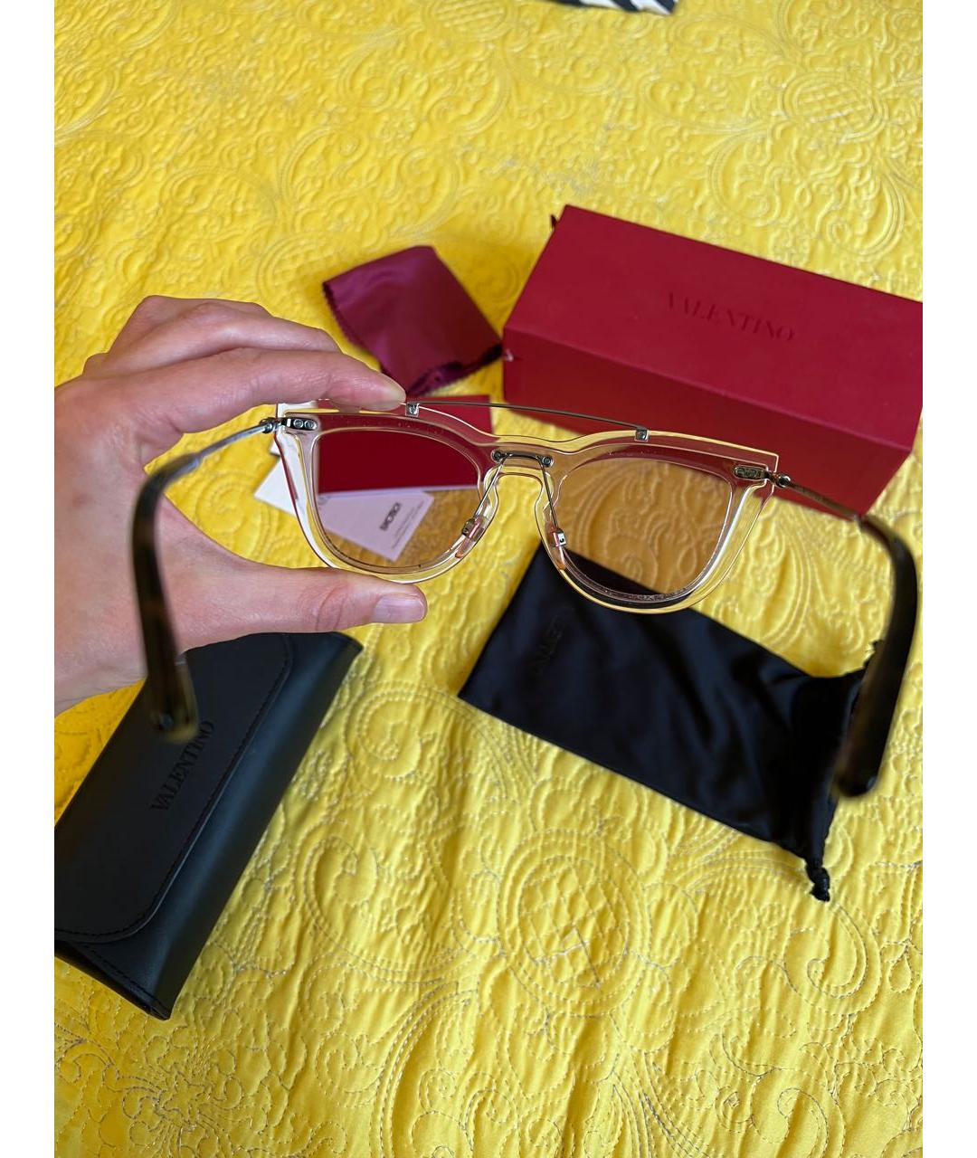 VALENTINO Розовые металлические солнцезащитные очки, фото 8