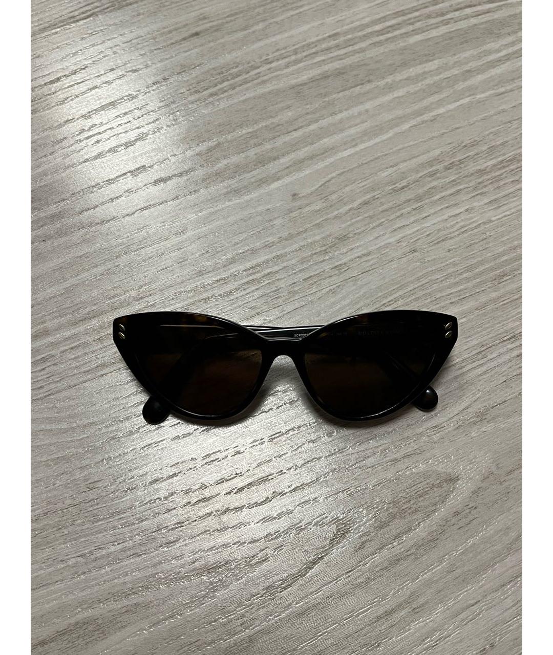 STELLA MCCARTNEY Коричневые пластиковые солнцезащитные очки, фото 5
