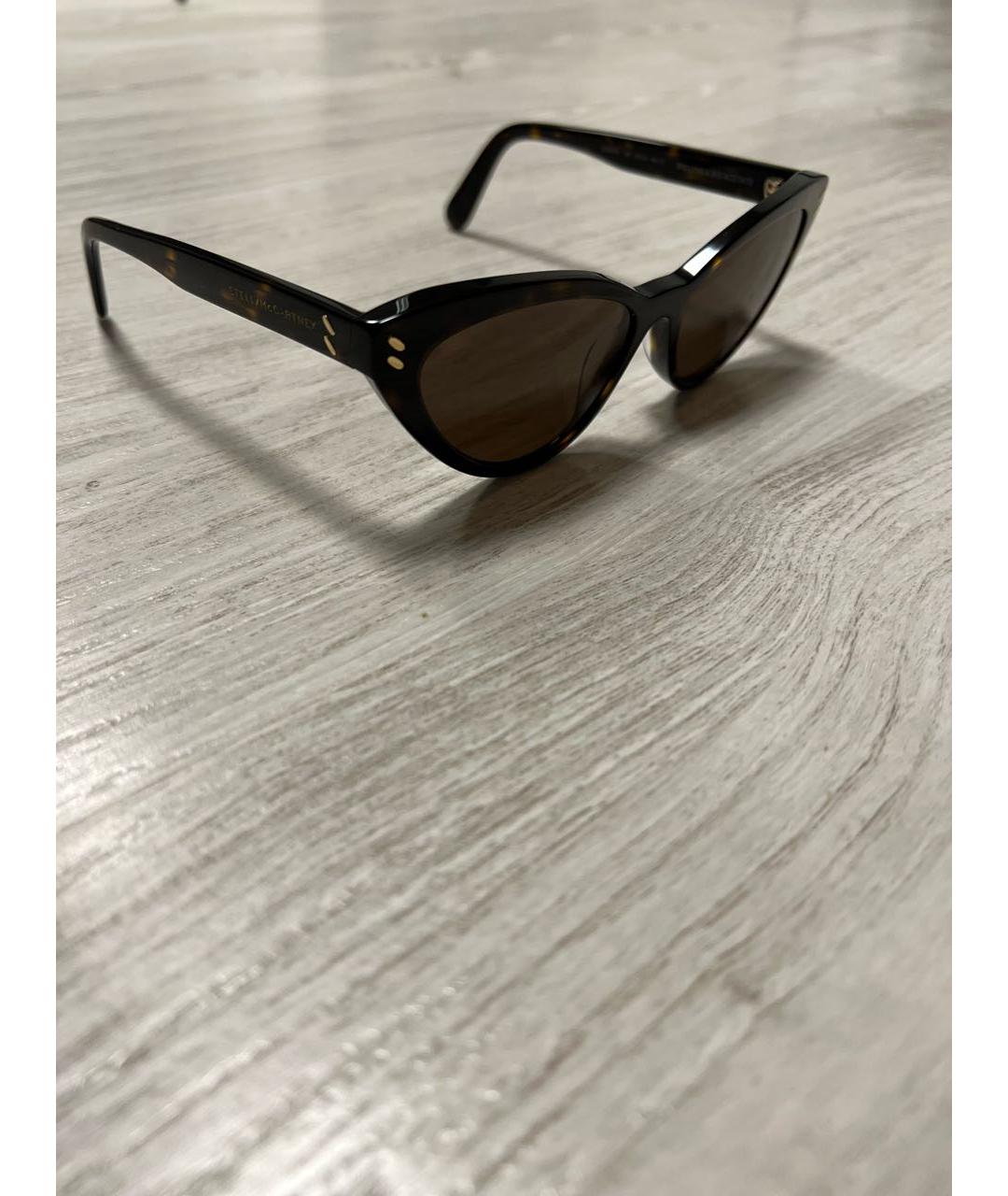 STELLA MCCARTNEY Коричневые пластиковые солнцезащитные очки, фото 2