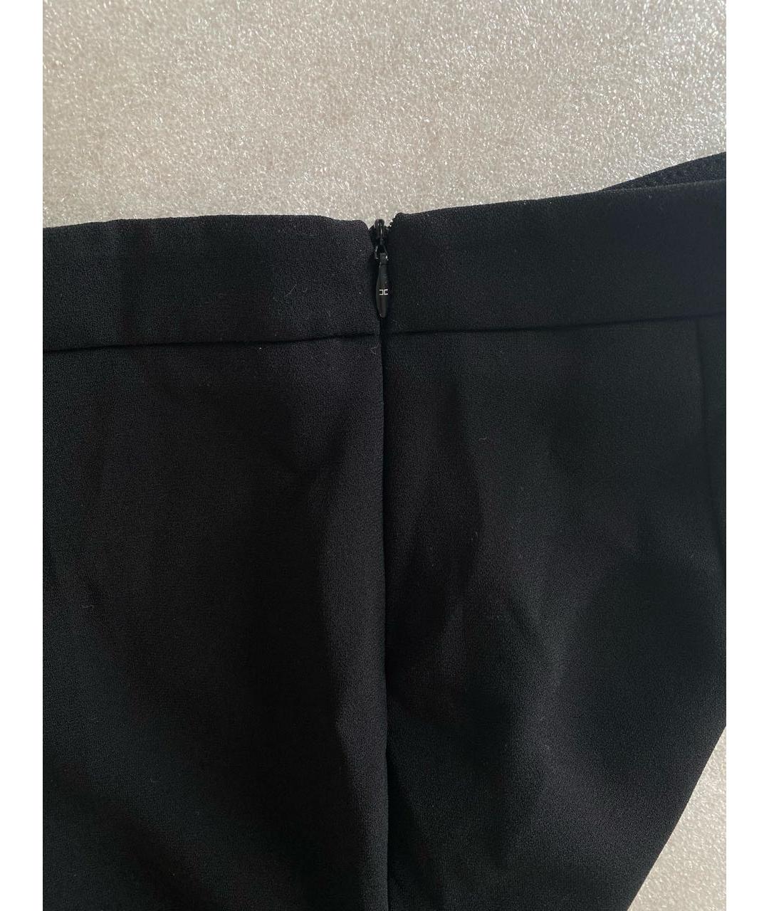 ELISABETTA FRANCHI Черные полиэстеровые брюки широкие, фото 6