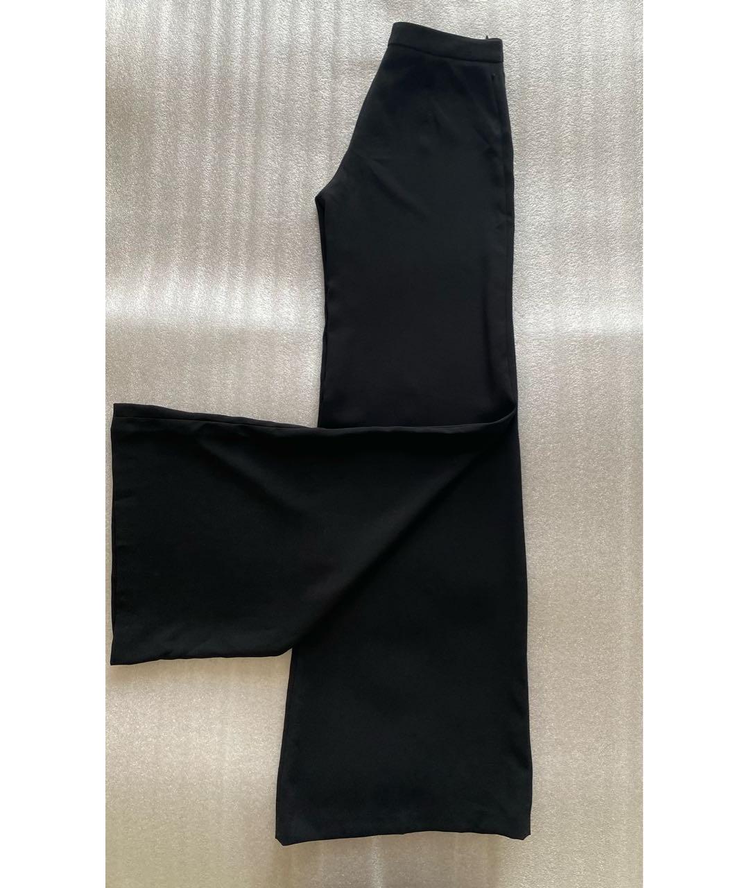ELISABETTA FRANCHI Черные полиэстеровые брюки широкие, фото 2