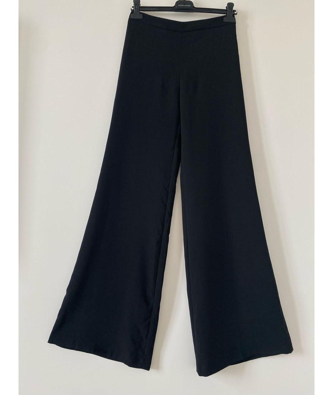 ELISABETTA FRANCHI Черные полиэстеровые брюки широкие, фото 9