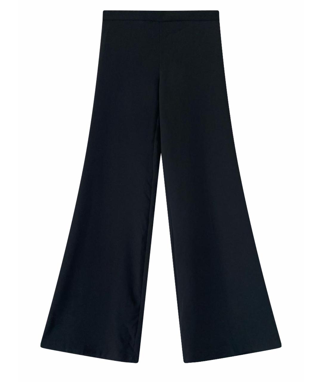 ELISABETTA FRANCHI Черные полиэстеровые брюки широкие, фото 1