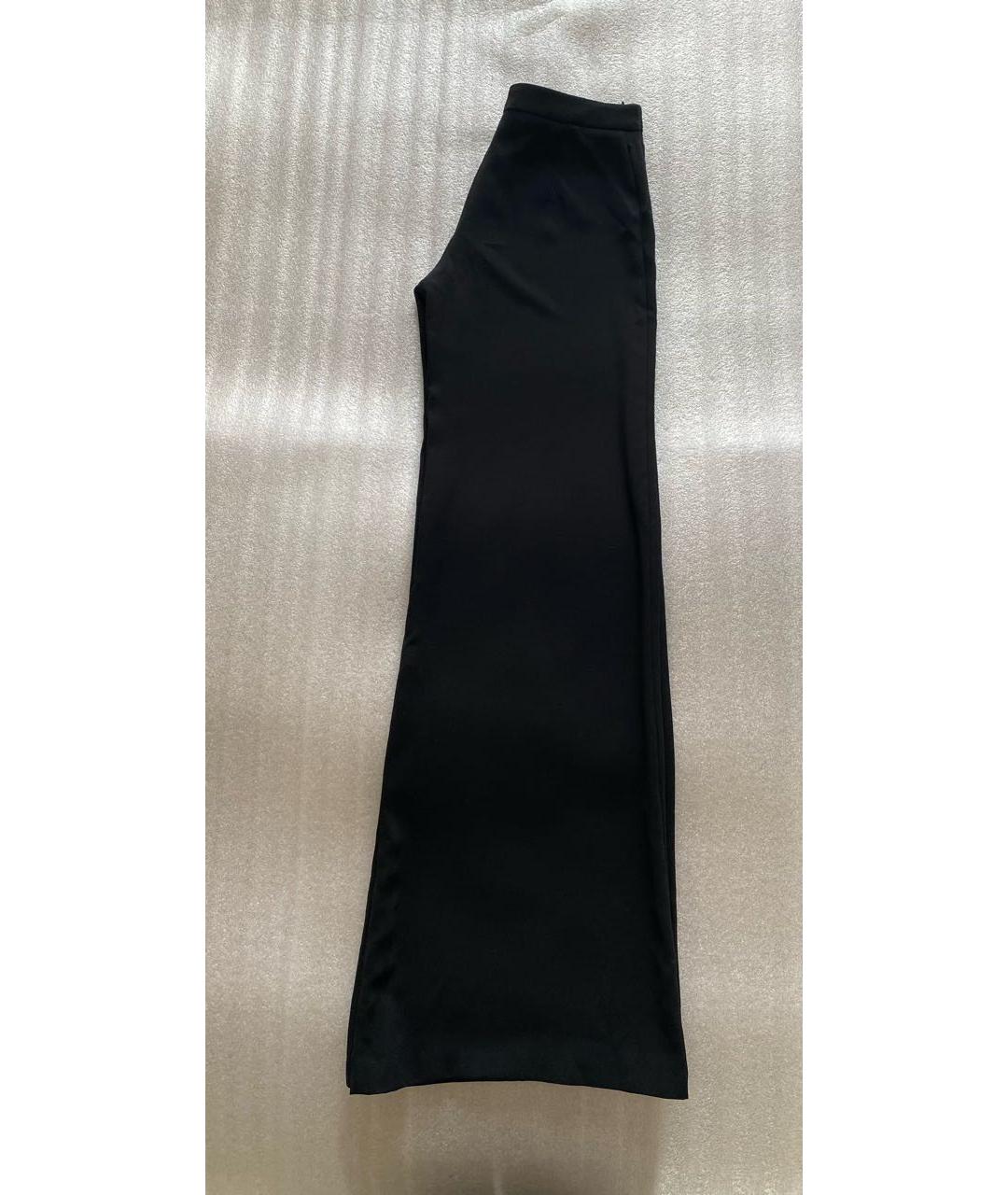 ELISABETTA FRANCHI Черные полиэстеровые брюки широкие, фото 3