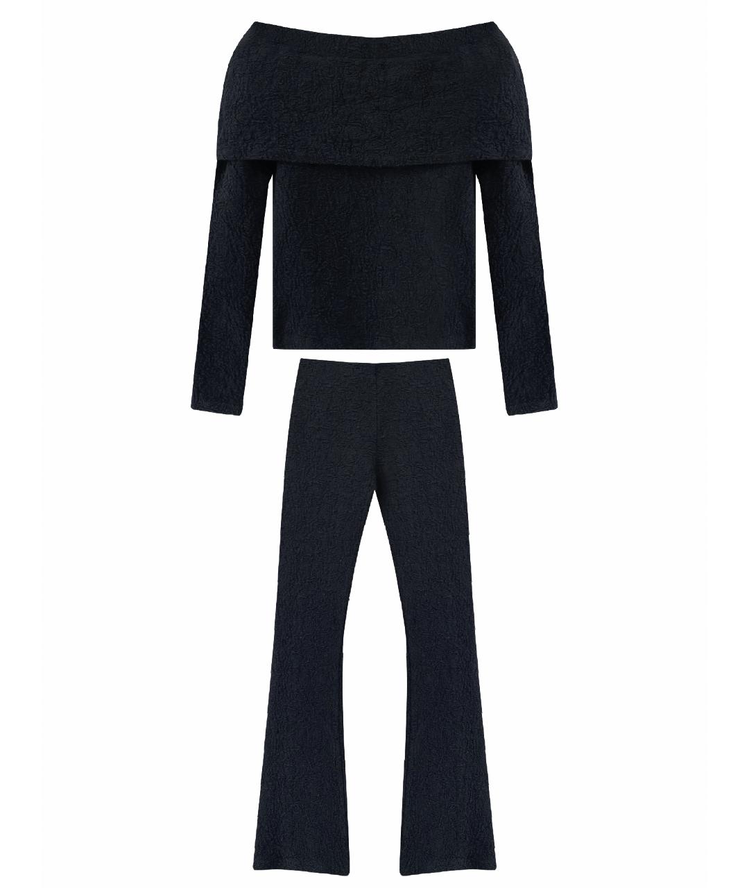 MSGM Черный хлопко-эластановый костюм с брюками, фото 1