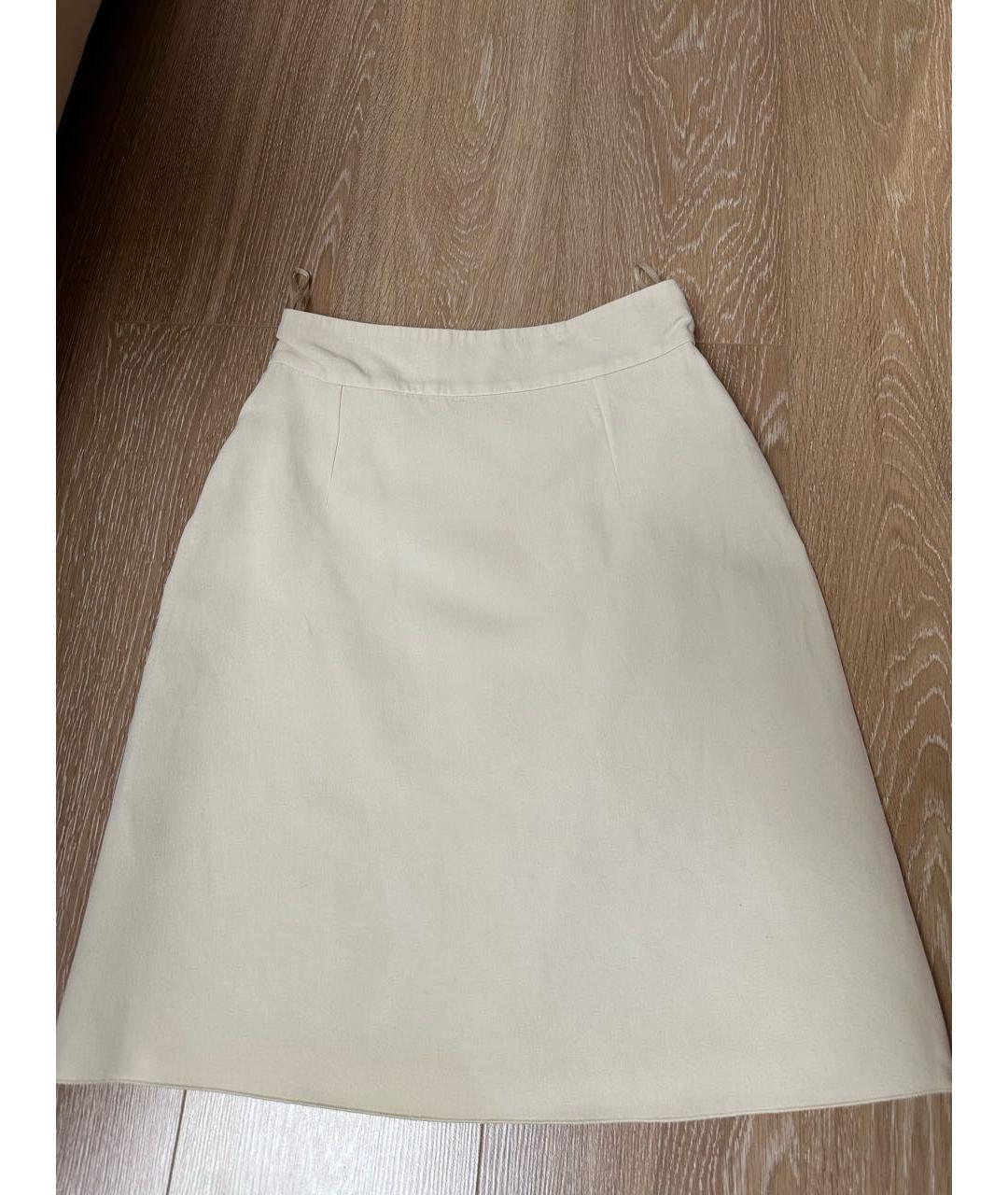 GUCCI Белая креповая юбка мини, фото 2