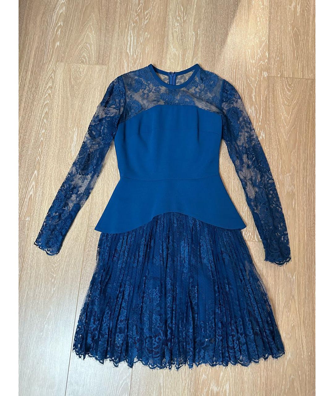 ELIE SAAB Синее кружевное коктейльное платье, фото 8