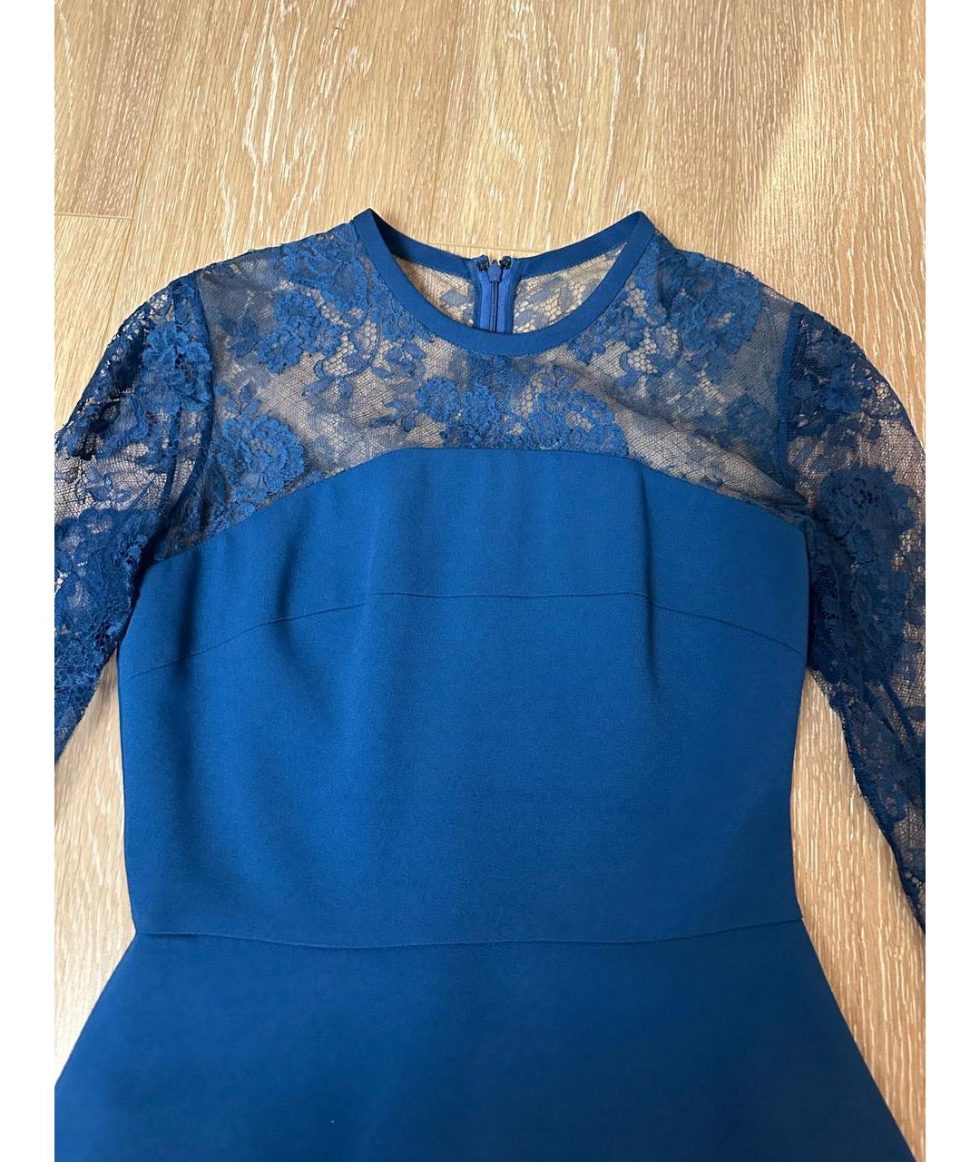 ELIE SAAB Синее кружевное коктейльное платье, фото 7