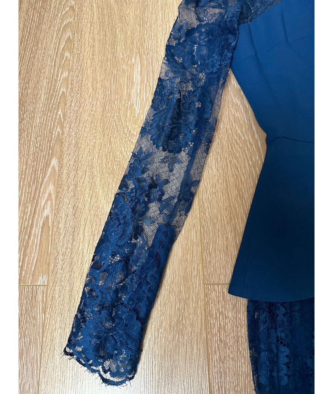 ELIE SAAB Синее кружевное коктейльное платье, фото 6