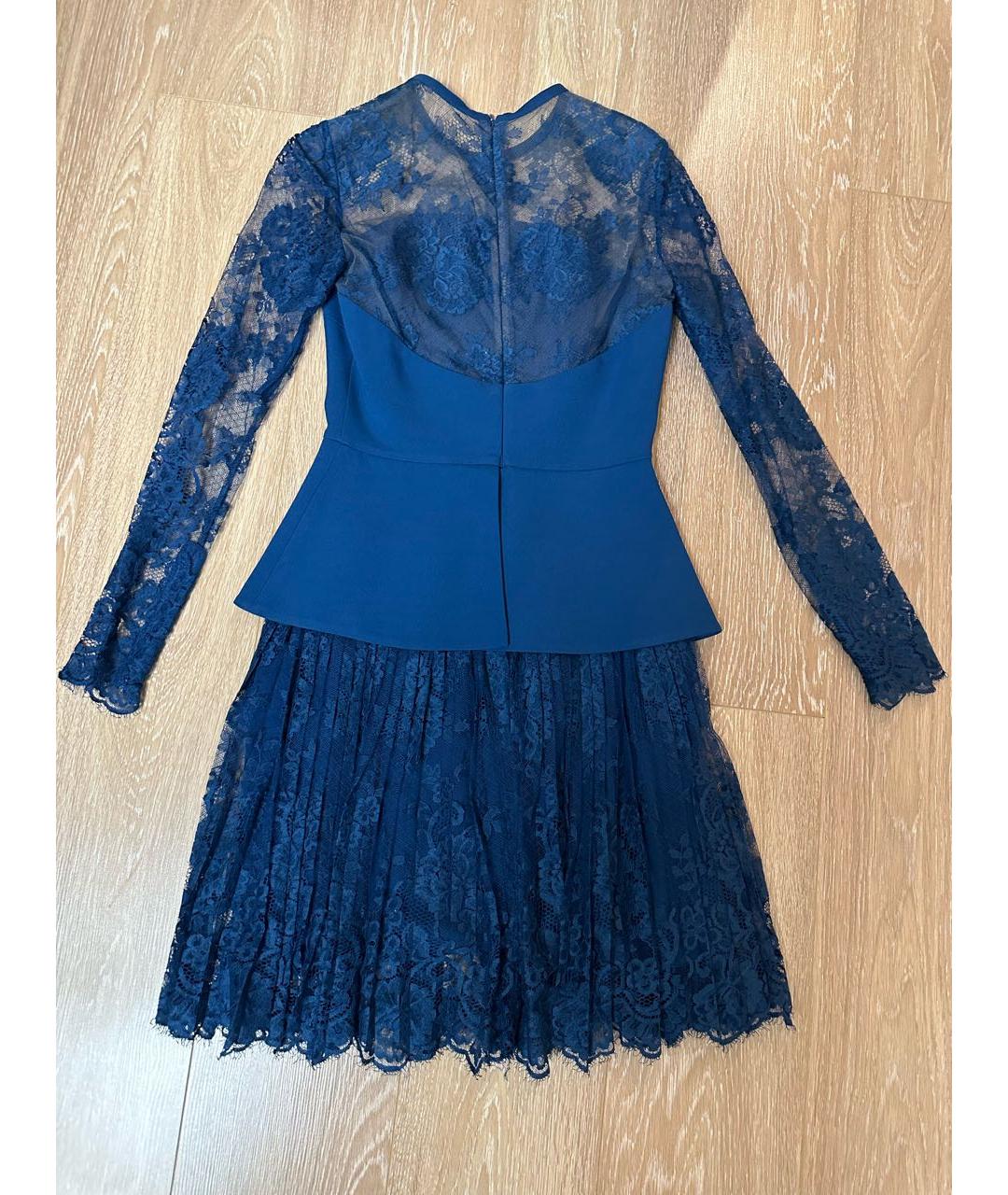 ELIE SAAB Синее кружевное коктейльное платье, фото 2