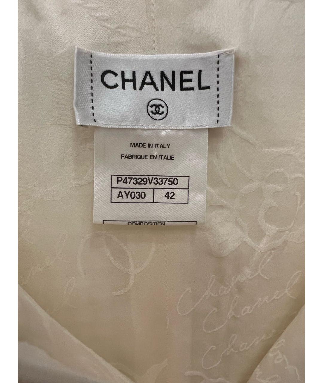 CHANEL Белый хлопко-эластановый жакет/пиджак, фото 4