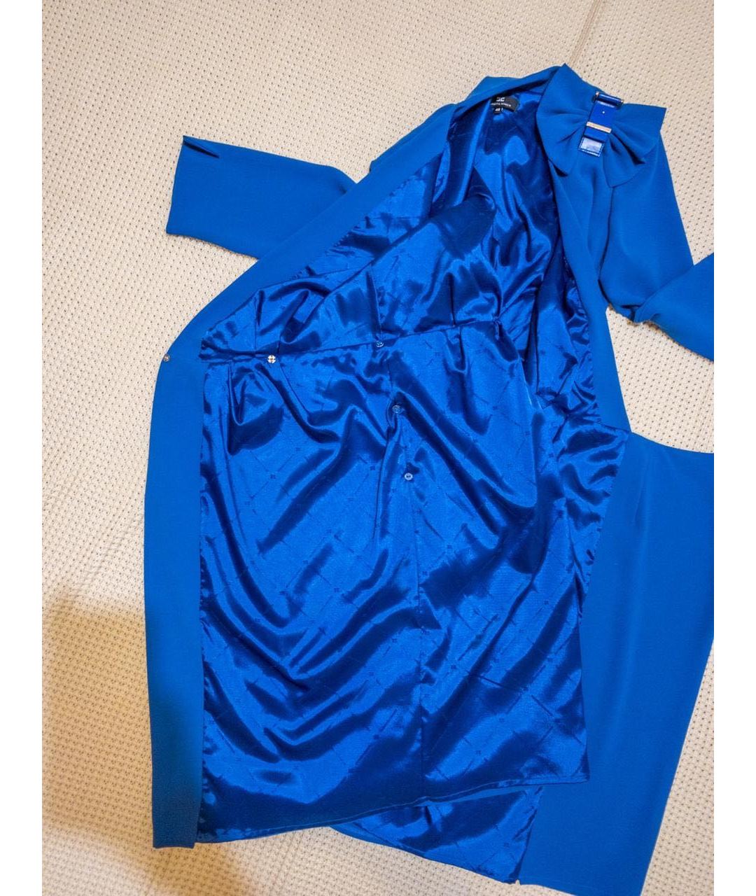 ELISABETTA FRANCHI Синее полиэстеровое повседневное платье, фото 7