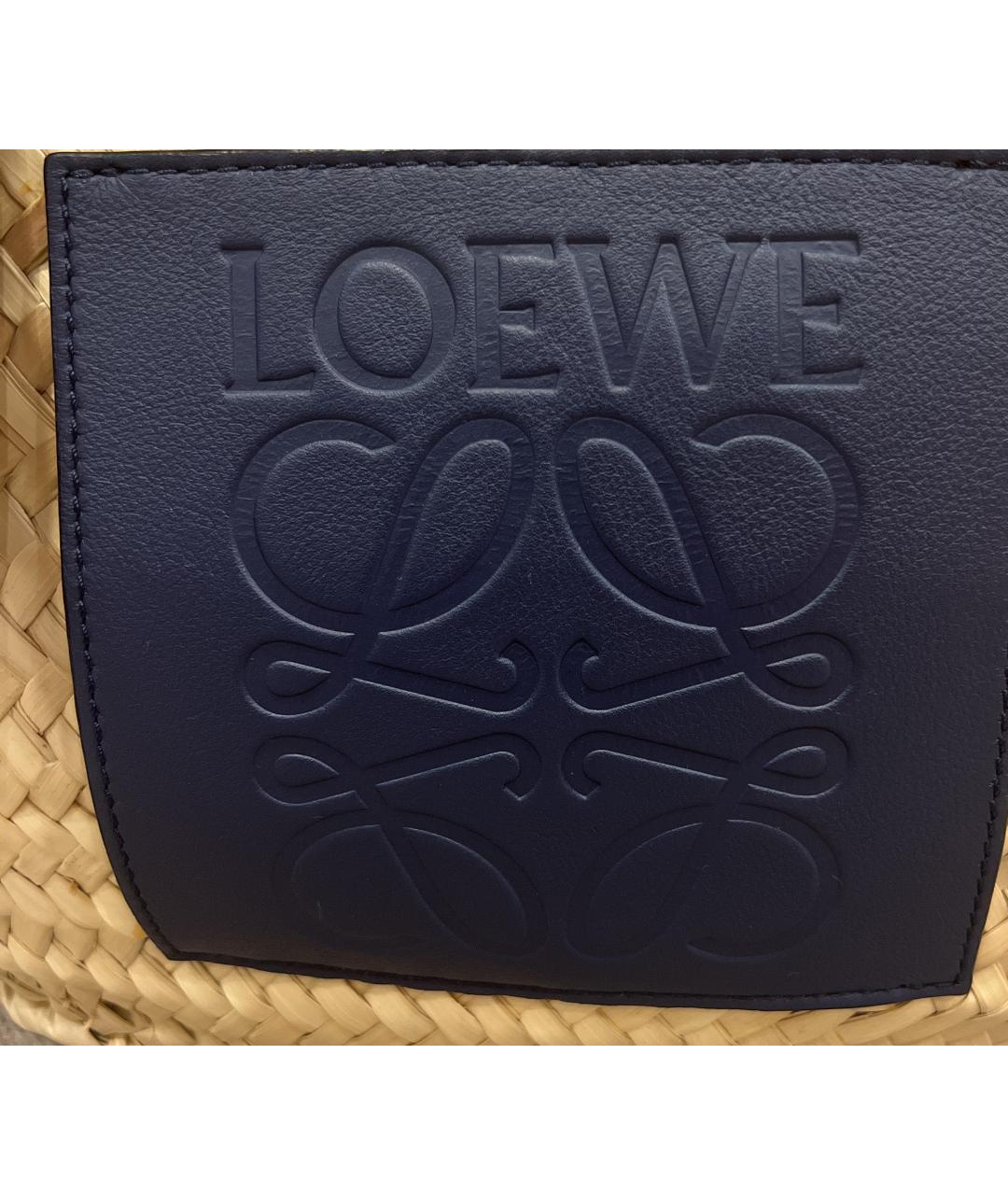 LOEWE Коричневая кожаная пляжная сумка, фото 2