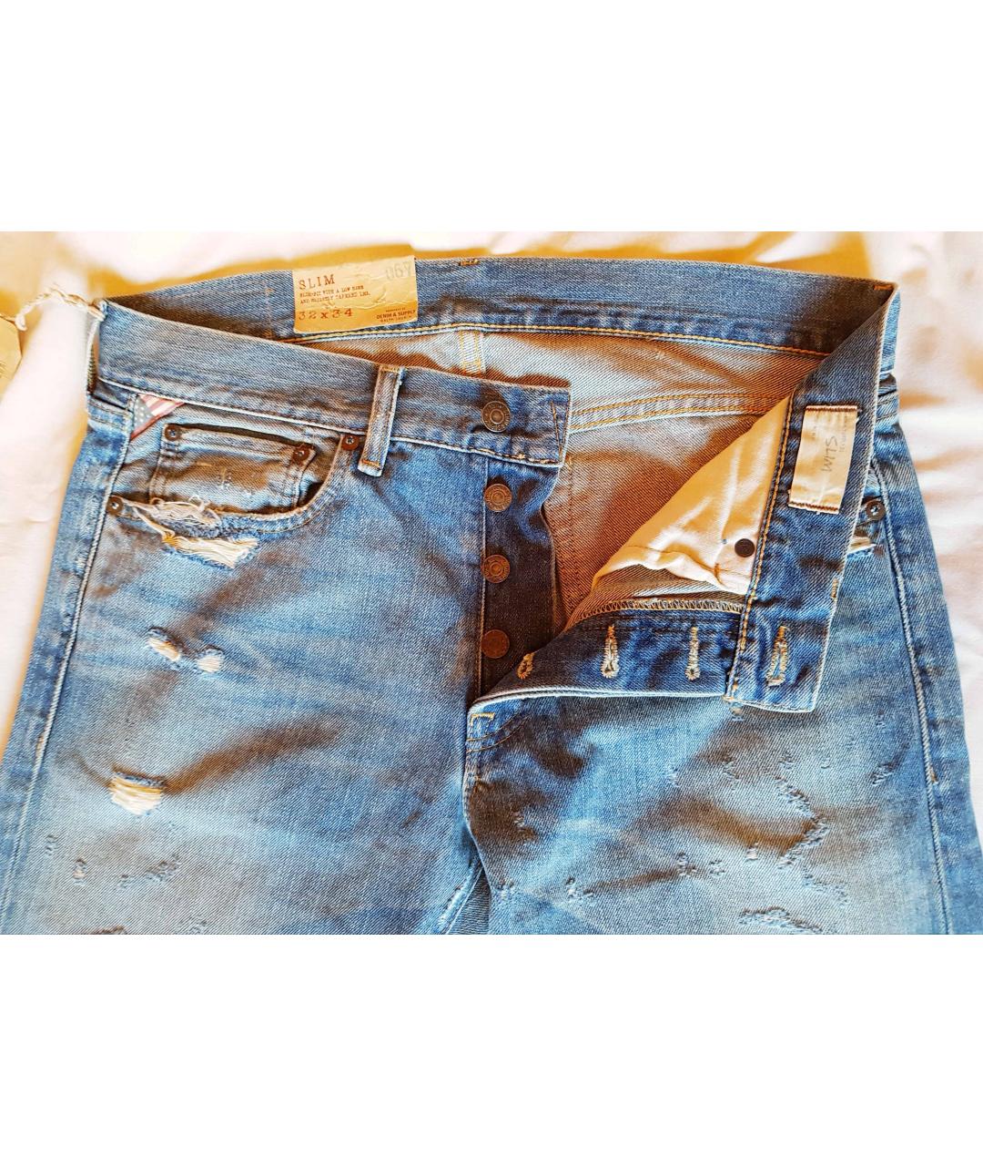 RALPH LAUREN DENIM & SUPPLY Синие хлопковые джинсы скинни, фото 3