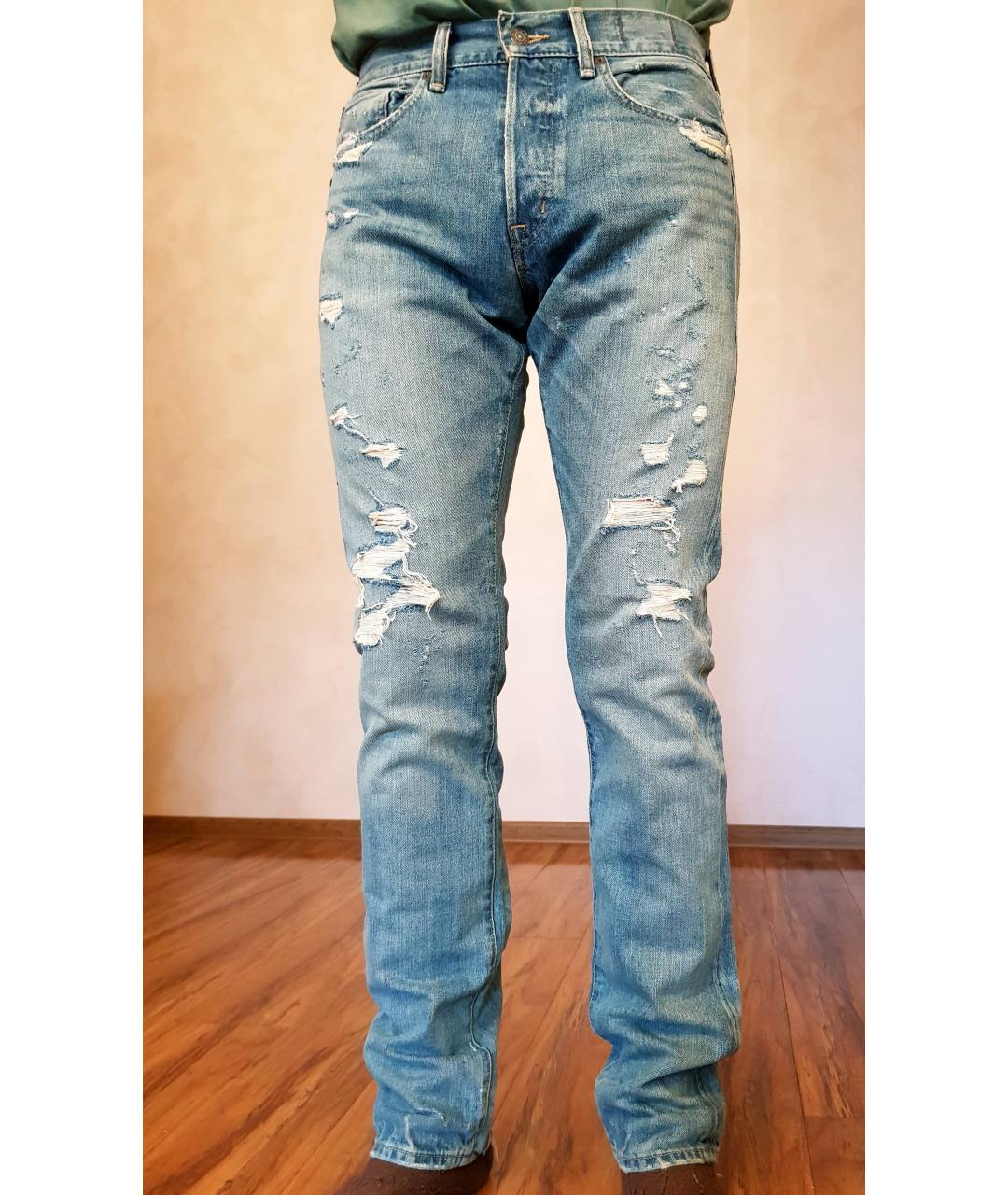 RALPH LAUREN DENIM & SUPPLY Синие хлопковые джинсы скинни, фото 6