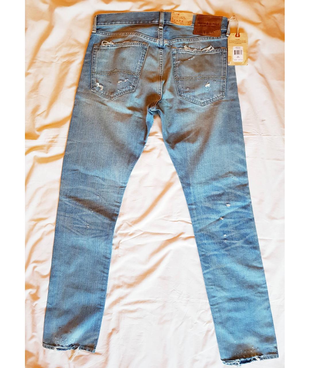RALPH LAUREN DENIM & SUPPLY Синие хлопковые джинсы скинни, фото 2