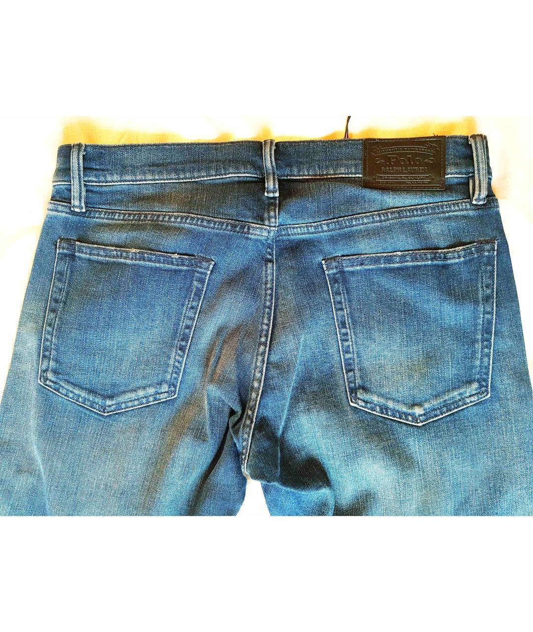 POLO RALPH LAUREN Синие хлопковые джинсы скинни, фото 7