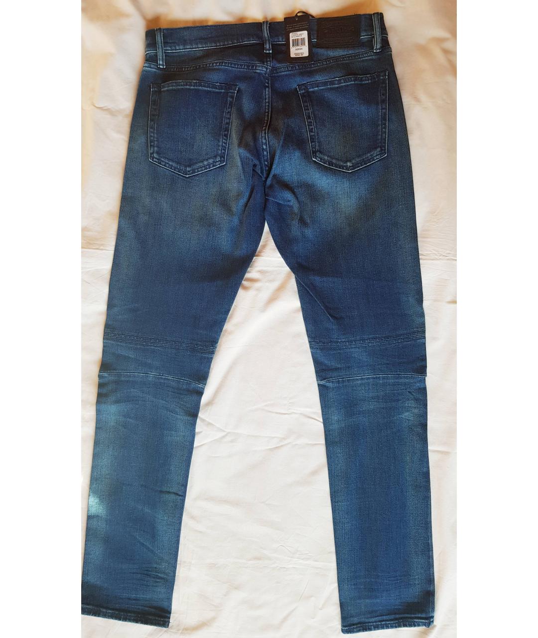 POLO RALPH LAUREN Синие хлопковые джинсы скинни, фото 2