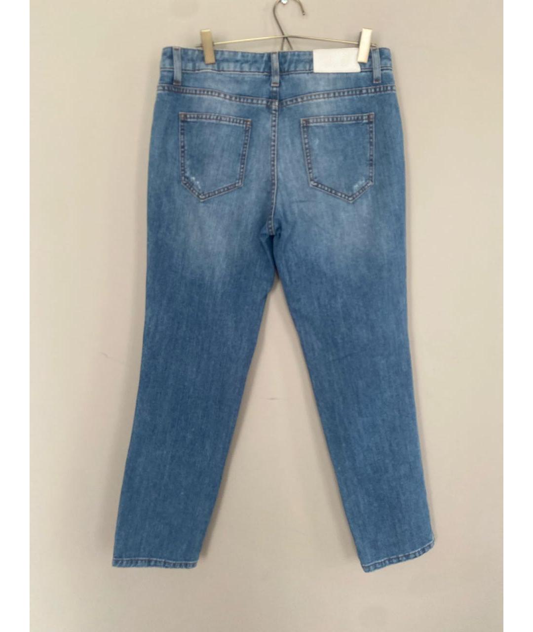 ERMANNO SCERVINO Голубые хлопковые джинсы слим, фото 2