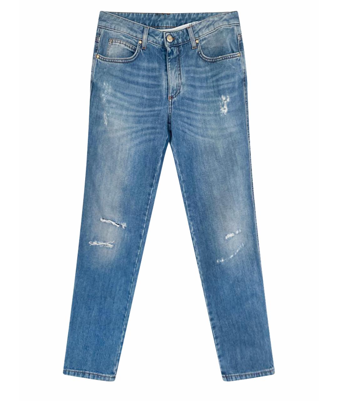 ERMANNO SCERVINO Голубые хлопковые джинсы слим, фото 1