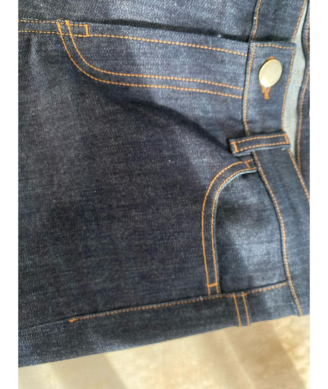 VALENTINO Темно-синие хлопко-эластановые прямые джинсы, фото 4
