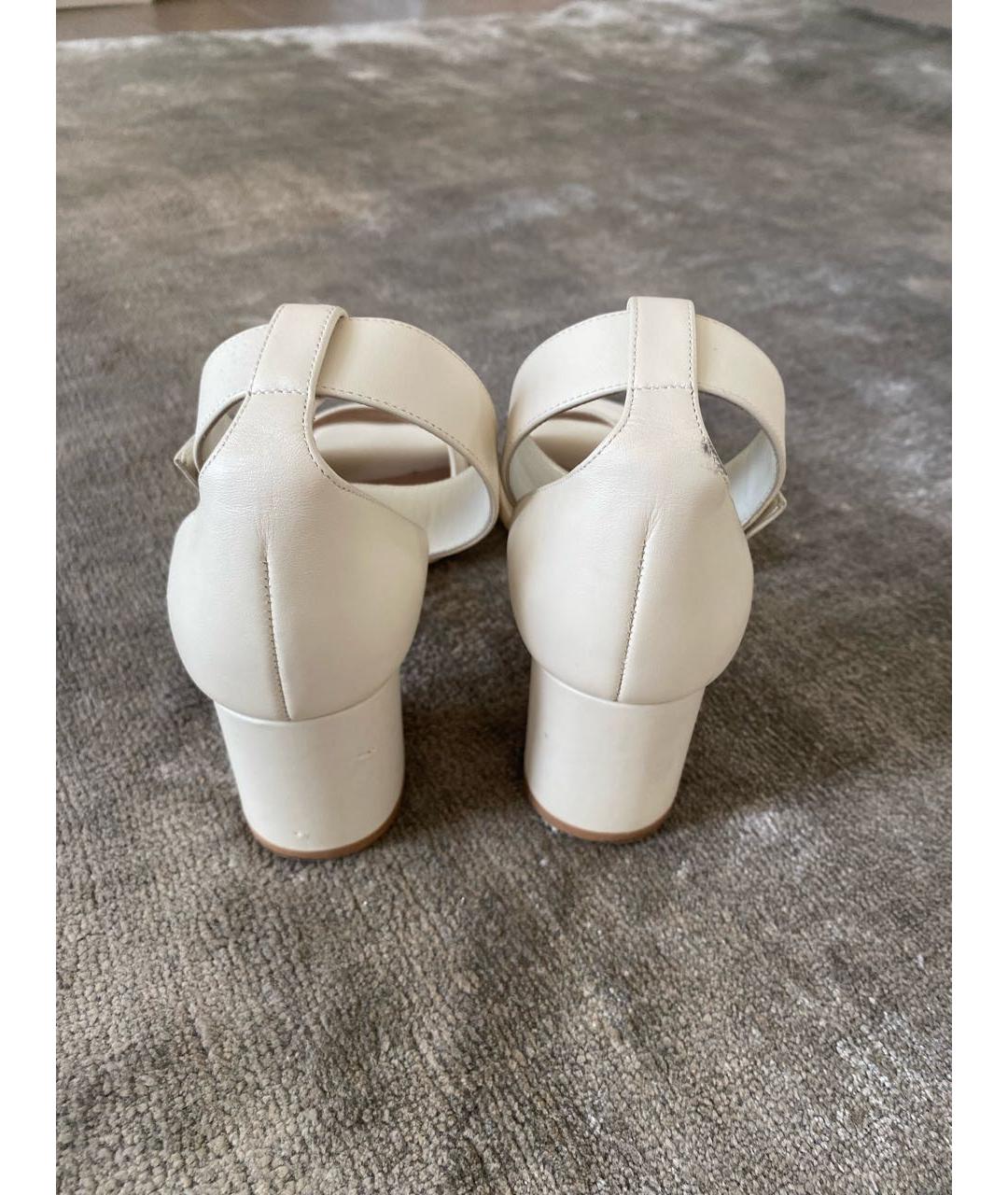 VALENTINO Белые кожаные босоножки, фото 4