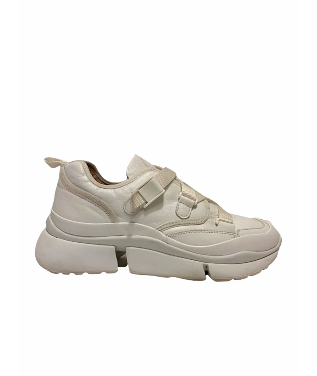 CHLOE Белые кожаные кроссовки, фото 1
