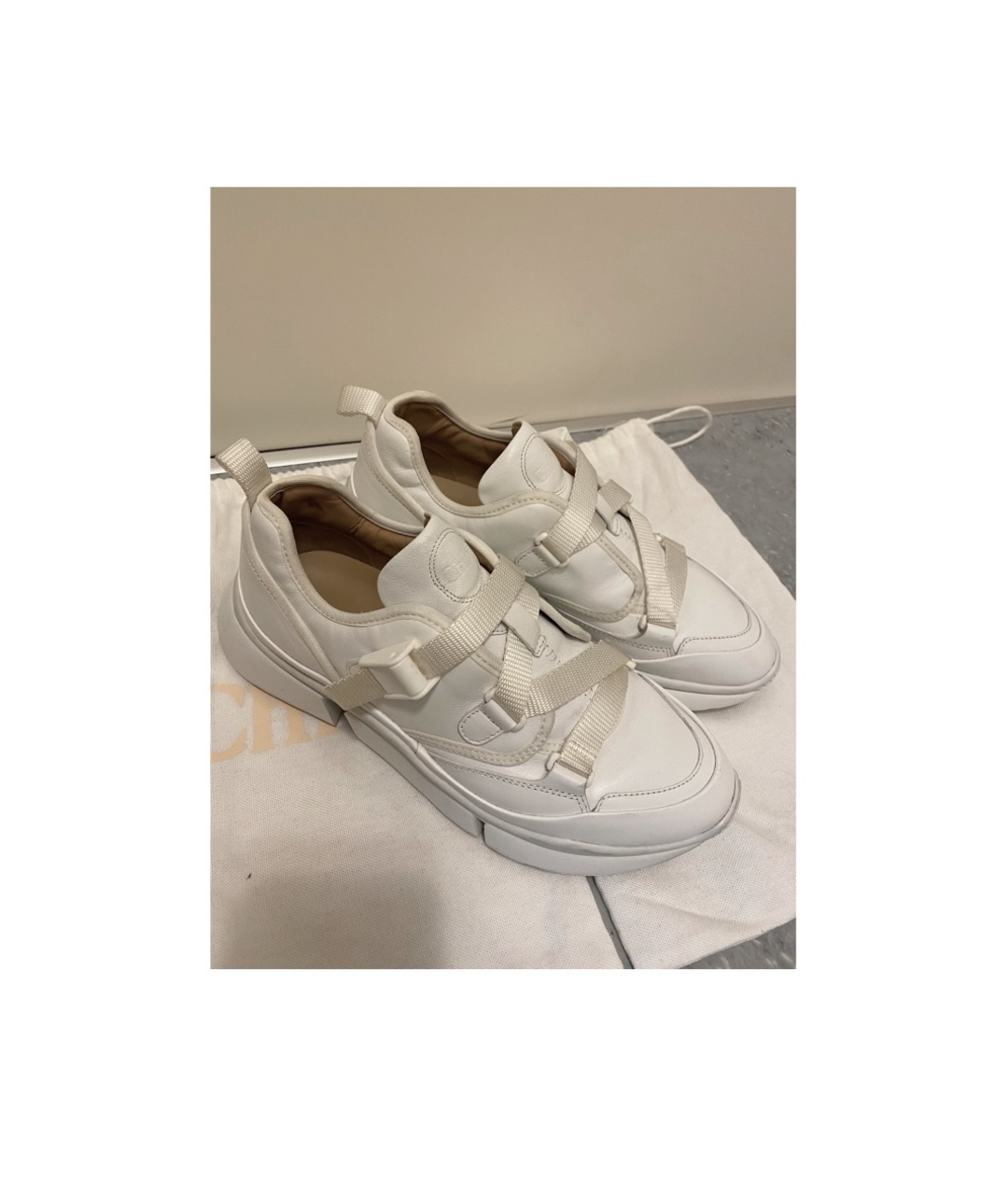 CHLOE Белые кожаные кроссовки, фото 3