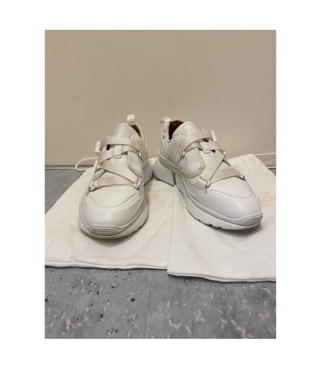 CHLOE Белые кожаные кроссовки, фото 2