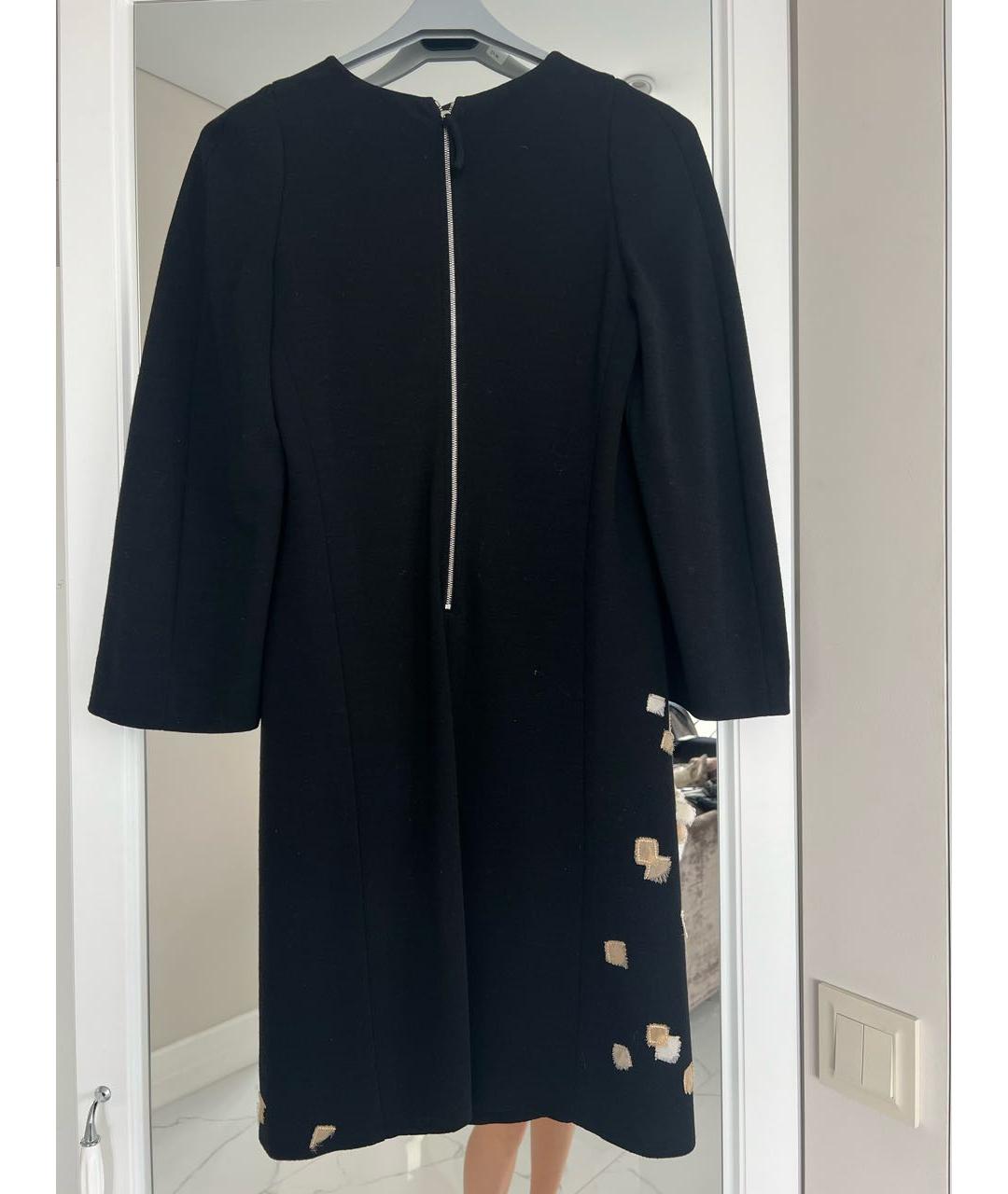 SONIA RYKIEL Черное шерстяное коктейльное платье, фото 2