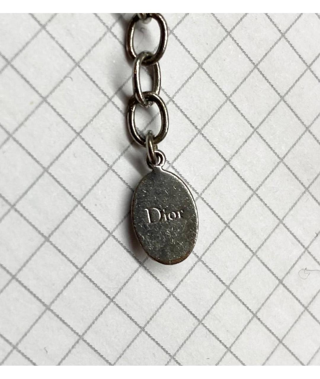 CHRISTIAN DIOR Серебряное металлическое колье, фото 5