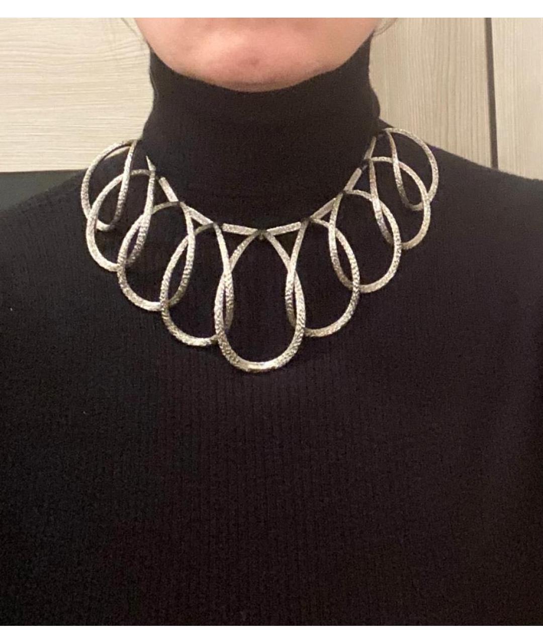 CHRISTIAN DIOR Серебряное металлическое колье, фото 3