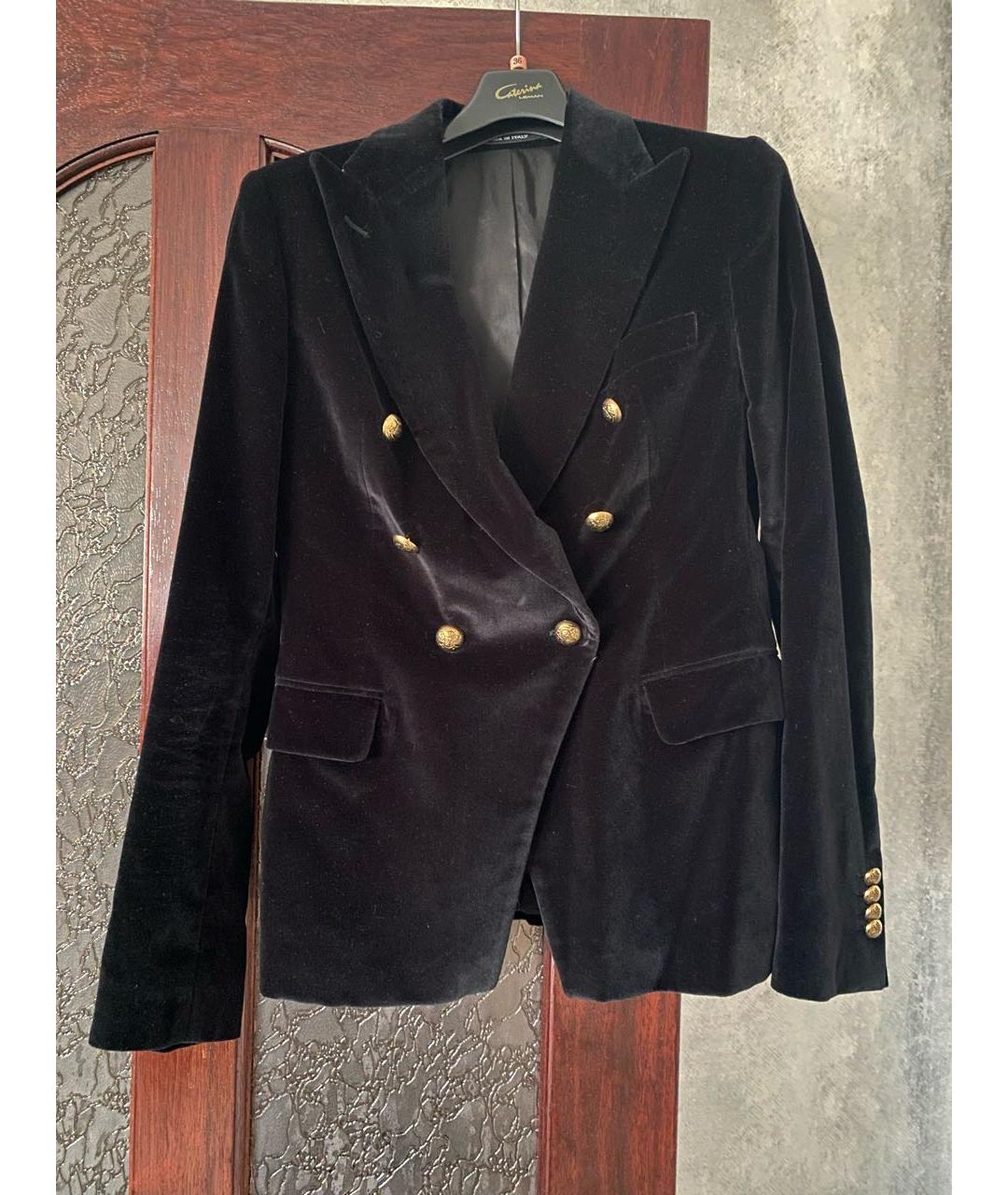 TAGLIATORE Черный бархатный жакет/пиджак, фото 7