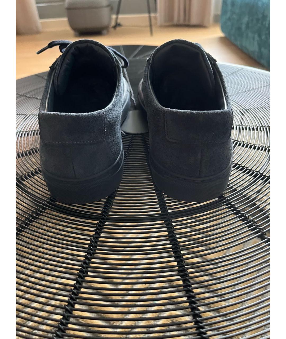 COMMON PROJECTS Темно-синие замшевые низкие кроссовки / кеды, фото 4