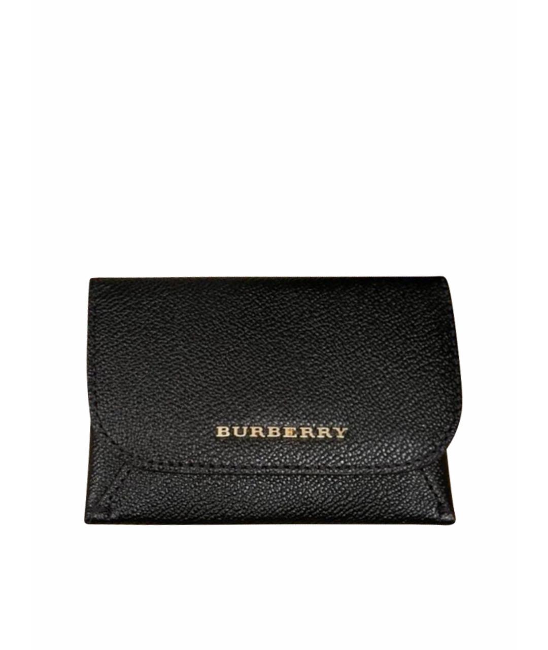 BURBERRY Черный кожаный кардхолдер, фото 1