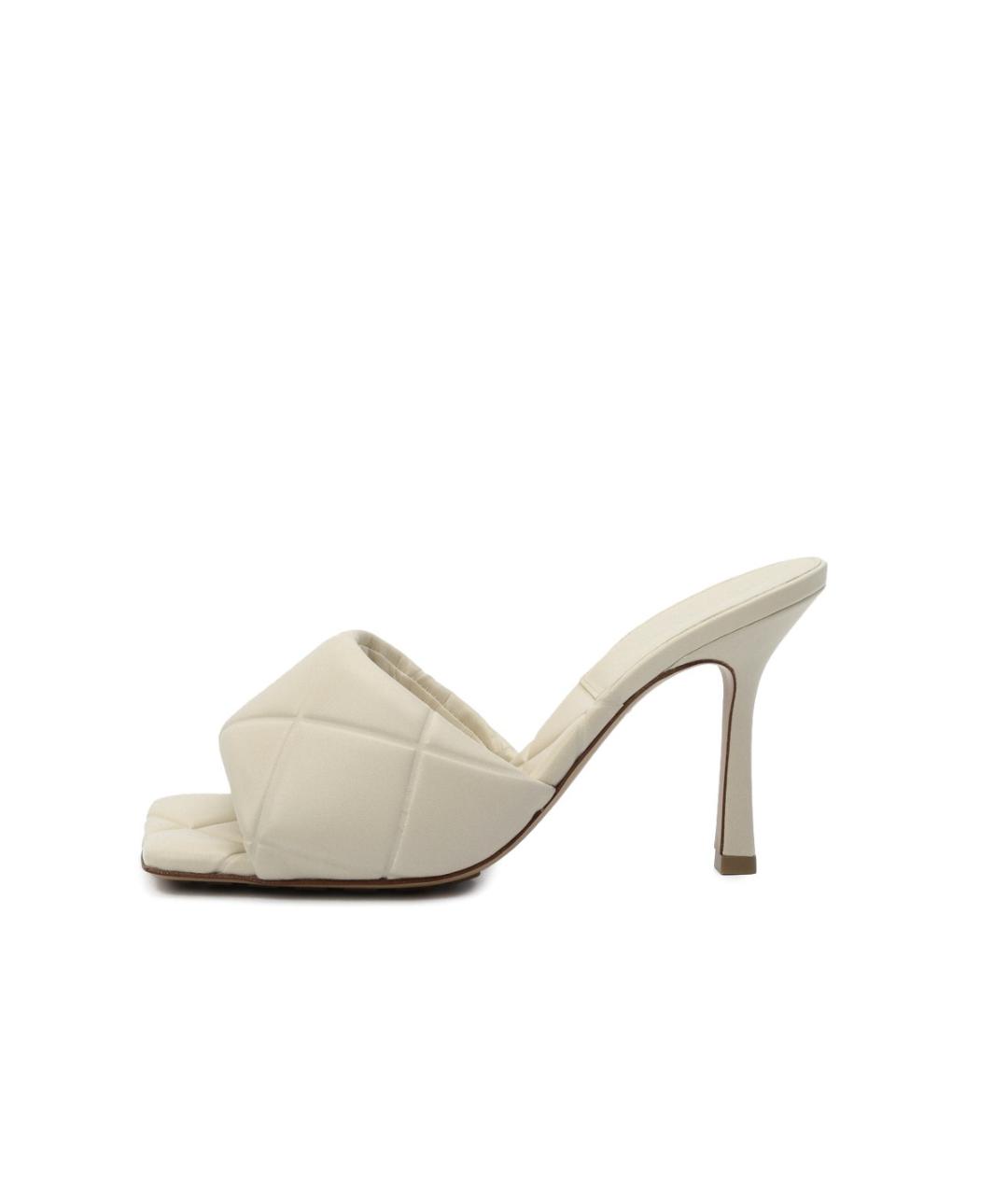 BOTTEGA VENETA Белые кожаные мюли, фото 8