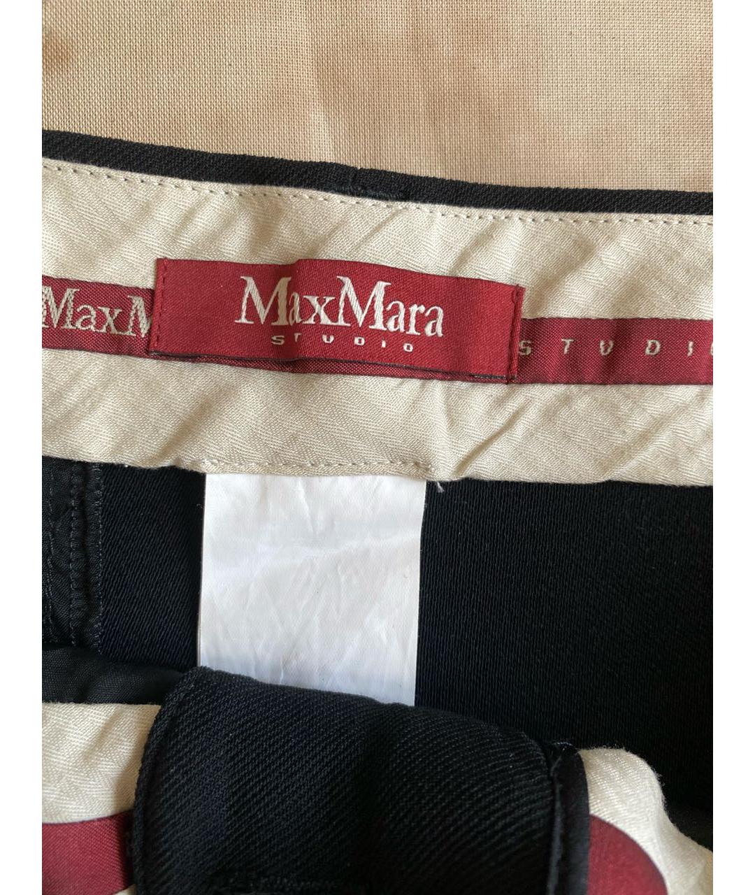 MAX MARA Черные шерстяные брюки узкие, фото 3