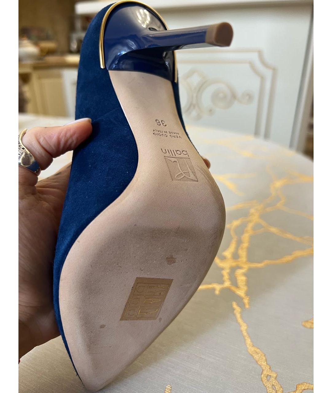 ALCHIMIA DI BALLIN Темно-синие замшевые туфли, фото 3
