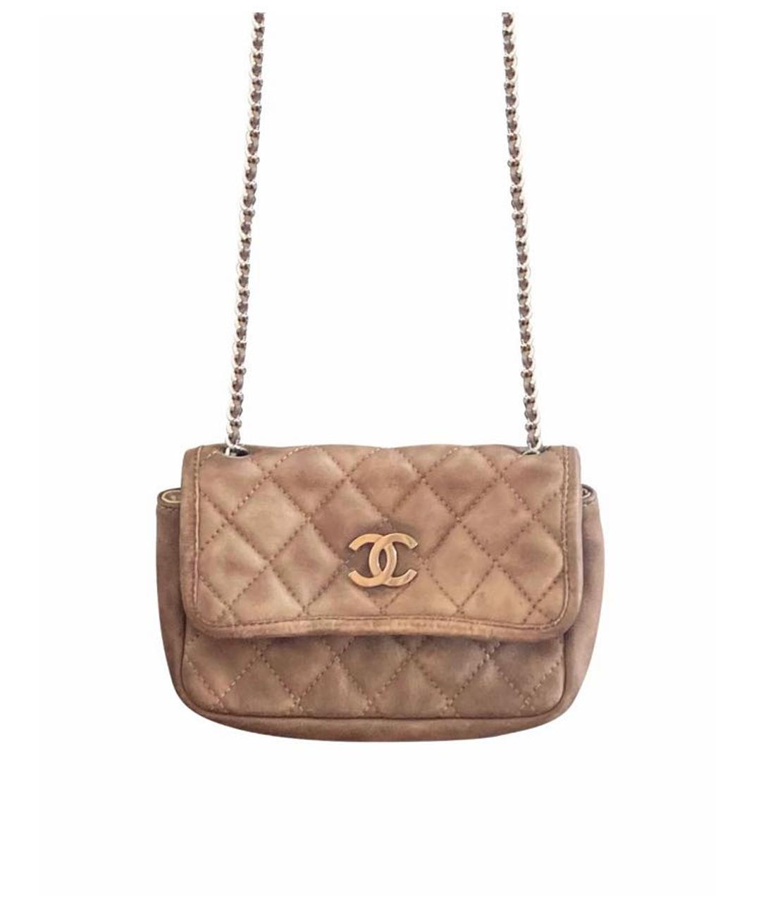 CHANEL Коричневая замшевая сумка через плечо, фото 1