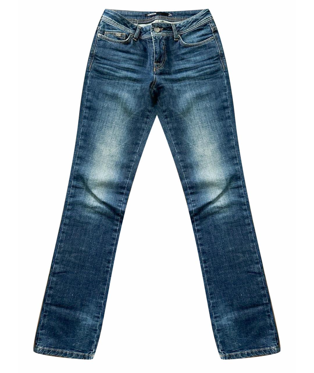 ICEBERG Темно-синие хлопковые прямые джинсы, фото 1
