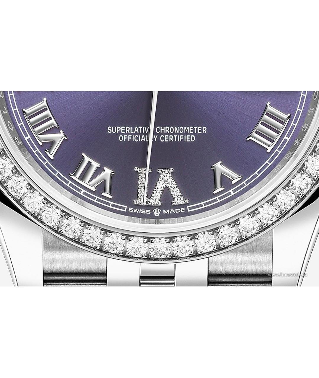 ROLEX Фиолетовые часы из белого золота, фото 4