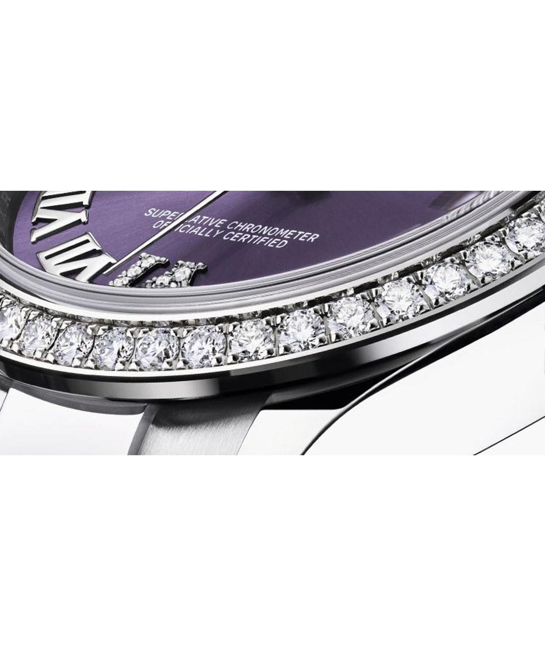 ROLEX Фиолетовые часы из белого золота, фото 5