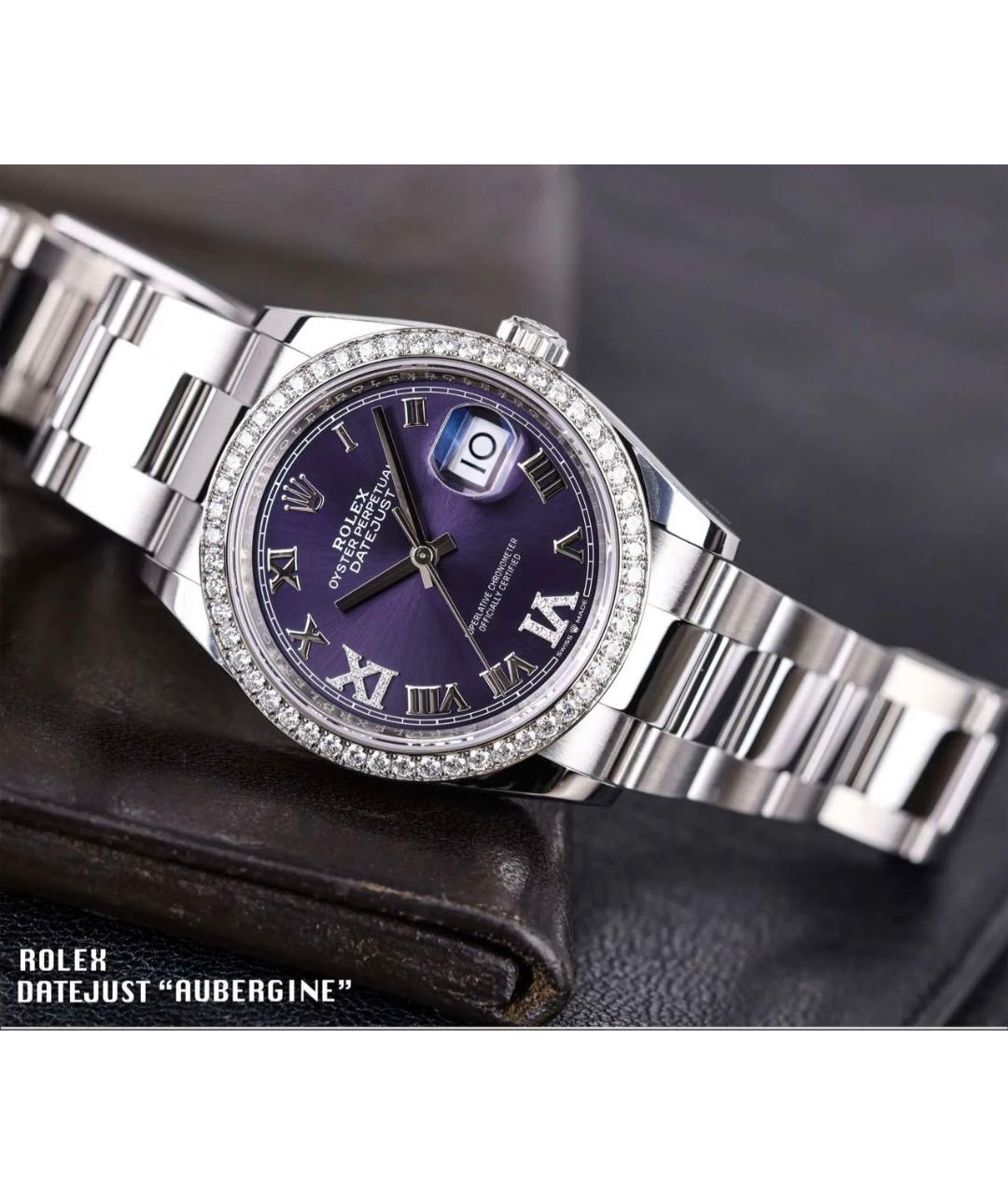 ROLEX Фиолетовые часы из белого золота, фото 2