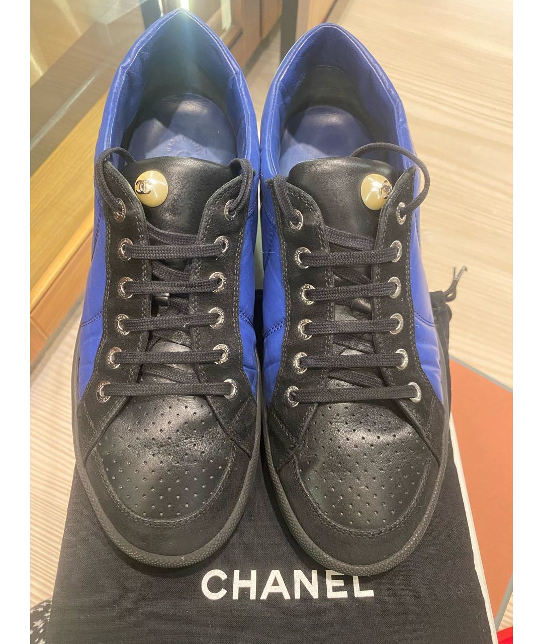 CHANEL PRE-OWNED Синие кроссовки, фото 2