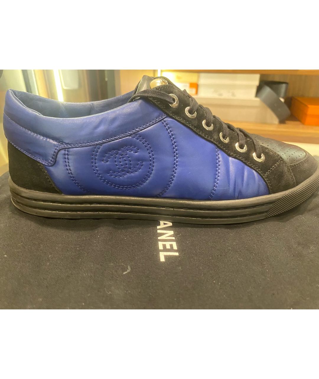 CHANEL PRE-OWNED Синие кроссовки, фото 6
