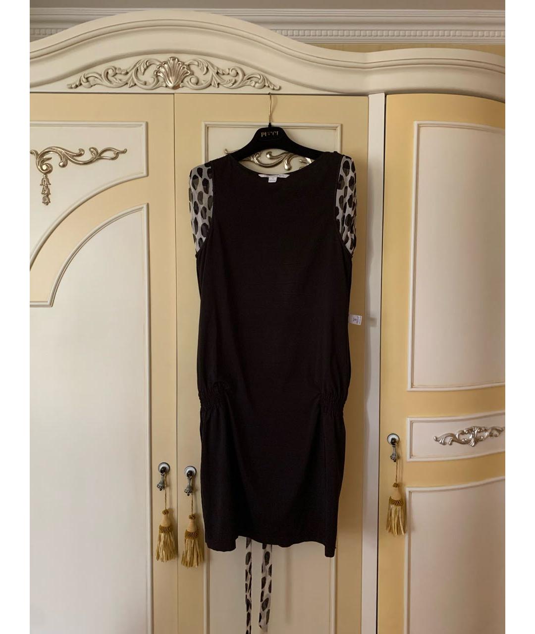 DIANE VON FURSTENBERG Черное шелковое платье, фото 4